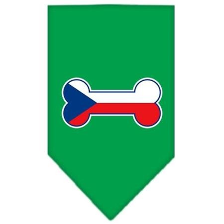 UNCONDITIONAL LOVE Bone Flag Czech Republic  Screen Print Bandana Emerald Green Small UN797495